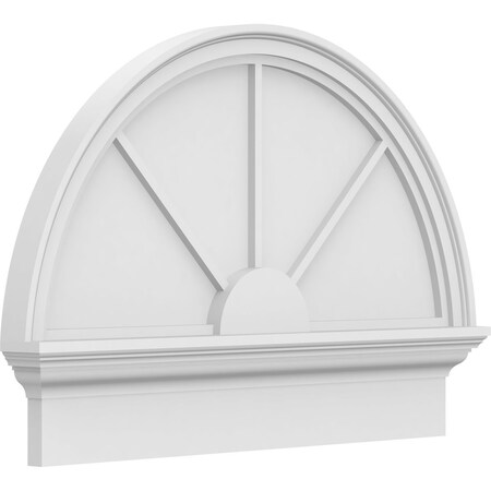 Ekena Millwork Half Round 3 Spoke Architectural Grade PVC Combination Pediment, 30"W x 21-3/4"H x 2-3/4"P PEDPC030X220HRO03